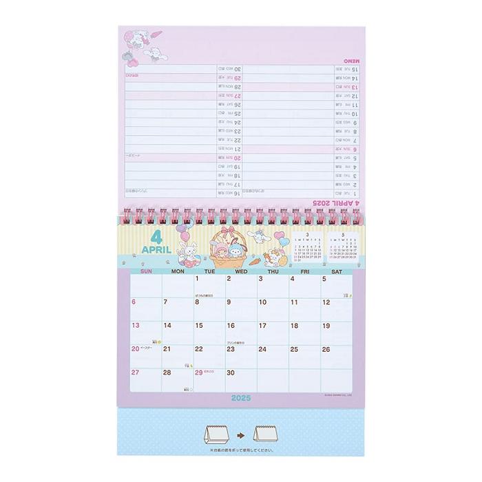 Hello Kitty Sanrio Characters 2025 Desk Calendar Roz Albastri | RO_HK61939