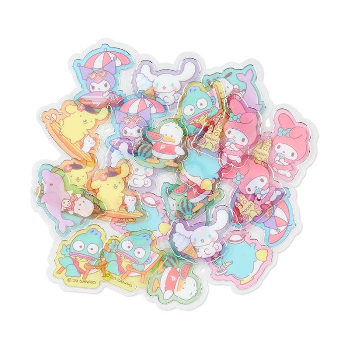 Hello Kitty Sanrio Characters 24-Piece Summer Tee Mini Sticker Pack Colorati | RO_HK24526