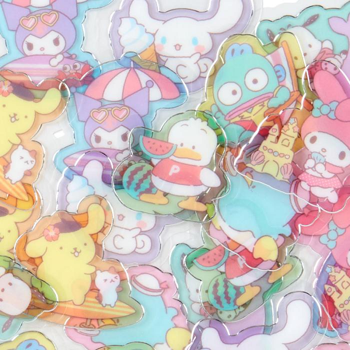 Hello Kitty Sanrio Characters 24-Piece Summer Tee Mini Sticker Pack Colorati | RO_HK24526