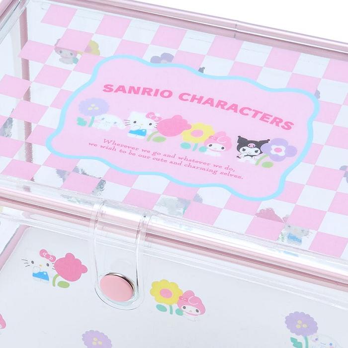 Hello Kitty Sanrio Characters Clear Storage Case (Pastel Check Series) Roz | RO_HK16041