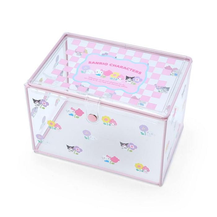 Hello Kitty Sanrio Characters Clear Storage Case (Pastel Check Series) Roz | RO_HK16041