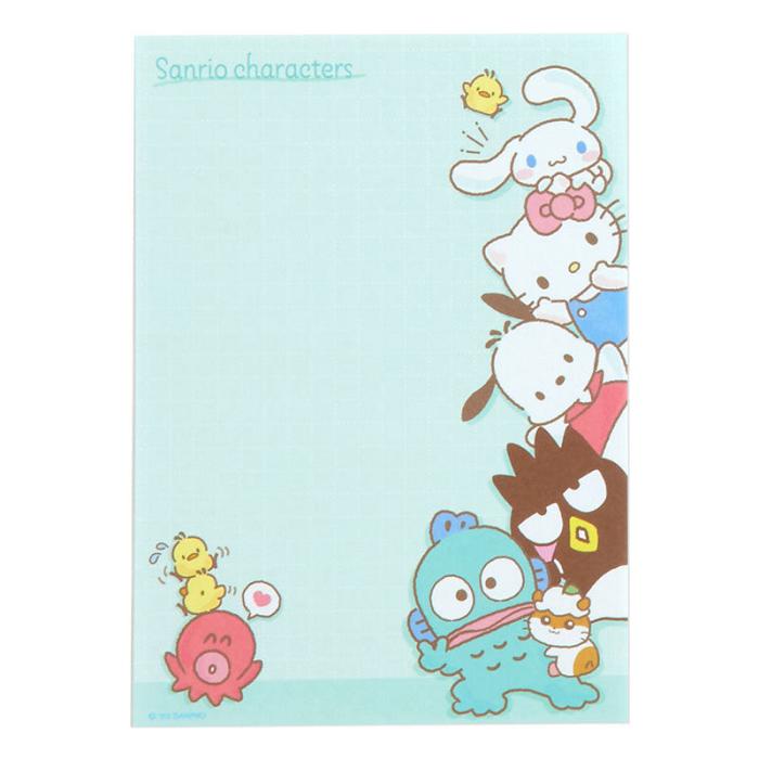 Hello Kitty Sanrio Characters Memo Pad & Sticker Set Roz Albastri | RO_HK90853