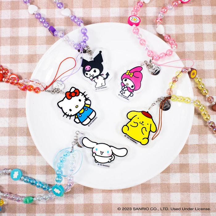 Hello Kitty Tuxedosam Beaded Charm Mobile Phone Wrist Strap Colorati | RO_HK68173